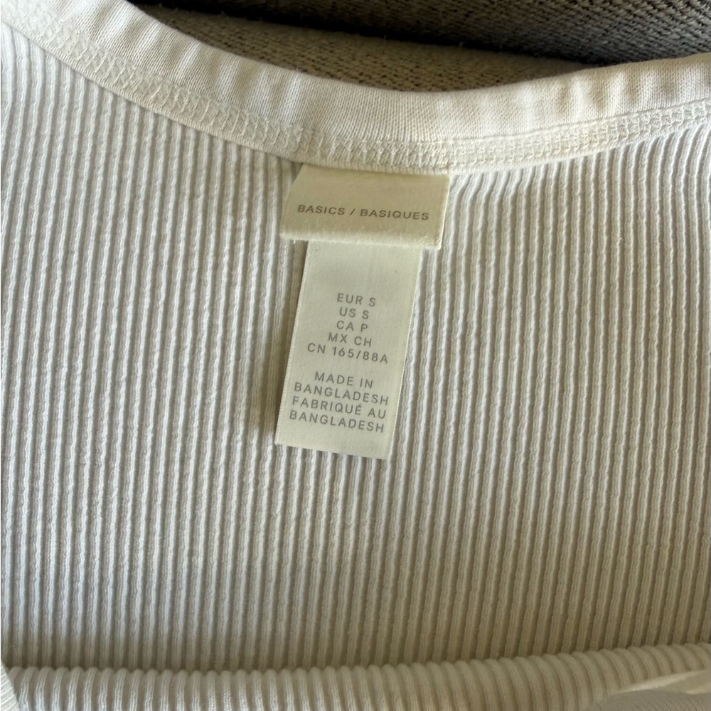 H&M White Ribbed Top - Picture 2 of 5